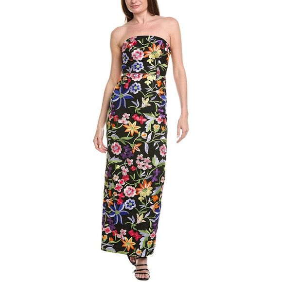 Milly Dresses & Skirts - Milly Womens  Magnolia Mesh Embroidery Maxi Dress, Black